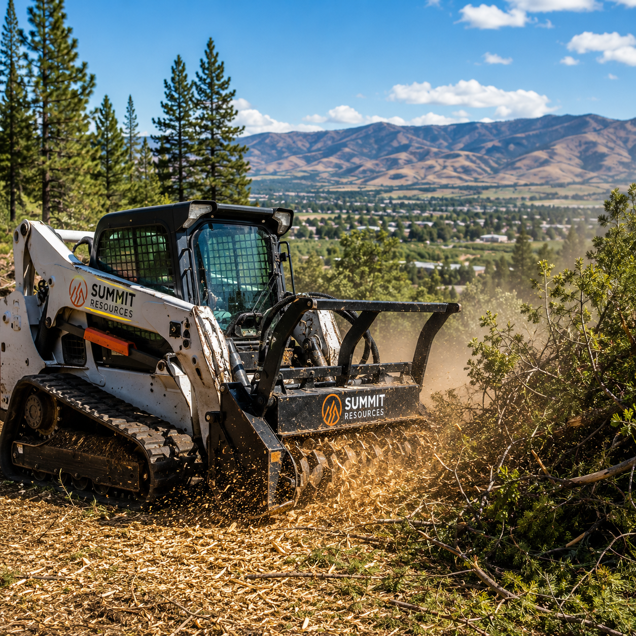 Forestry mulching and mastication equipment in action